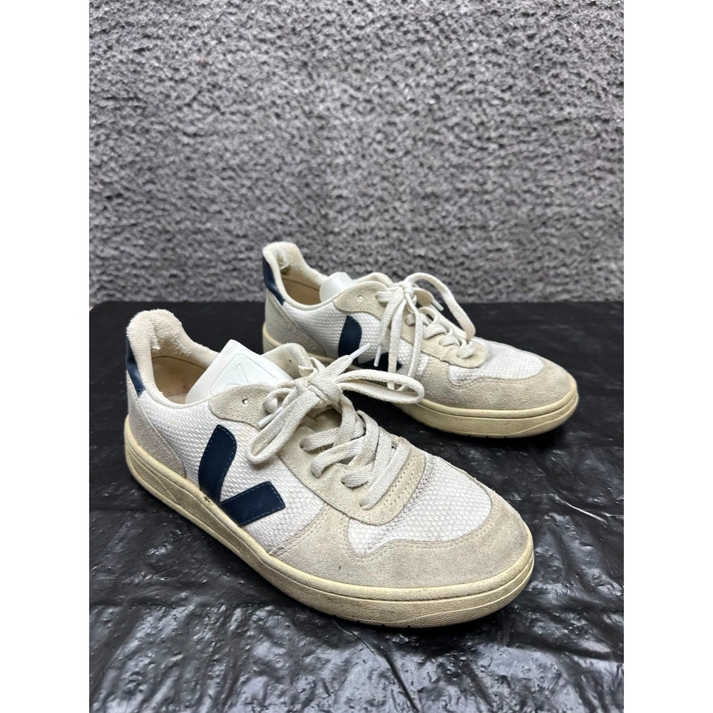 Veja V-10 B-Mesh Low Top Sneakers White Nautico VX0101380 Mens Size 6 US